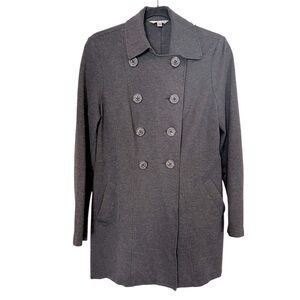 CABI style #648 Casablanca Ponte Double Breasted coat/jacket charcoal gray sz L
